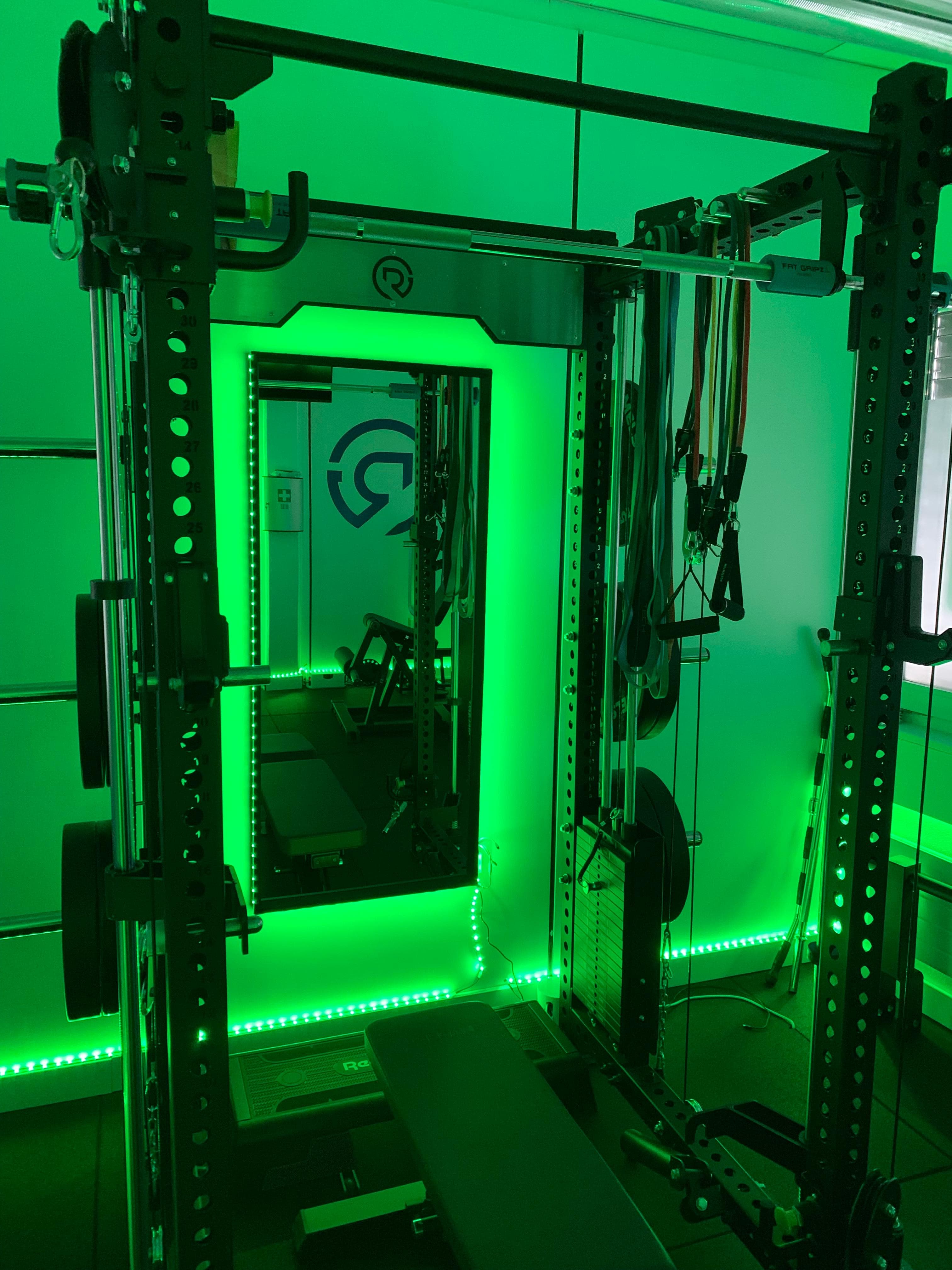 Studio Gym Room en LED verte